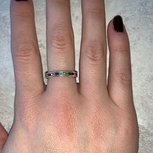 Sterling Silver Multicolored Crystal Ring